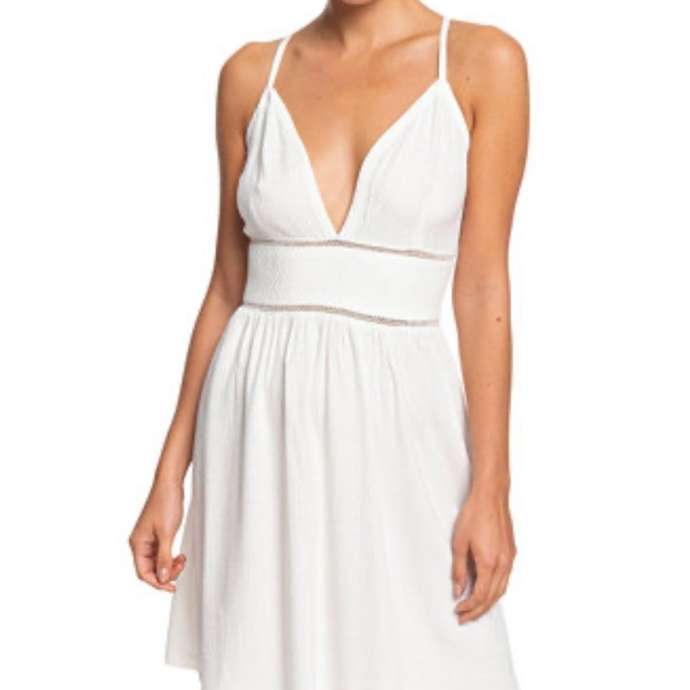 Roxy “Silver Light” strappy  White Sleeveless Dress Small
